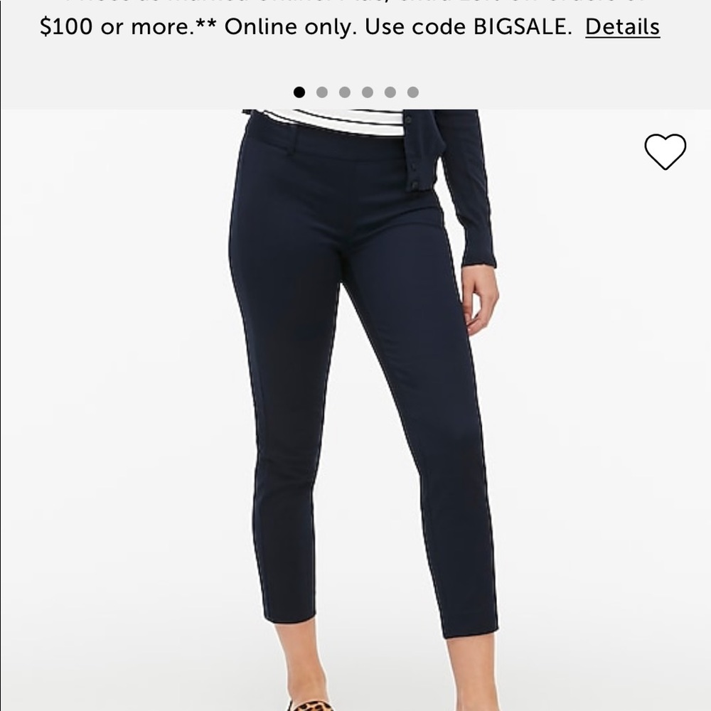 Jcrew Navy Blue Winnie Pant size 2